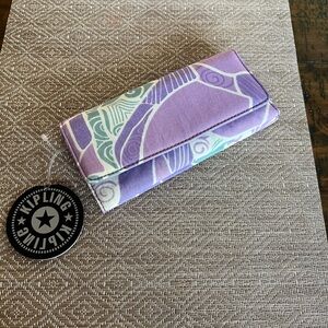 Kipling Purple and Teal Floral Print Wallet